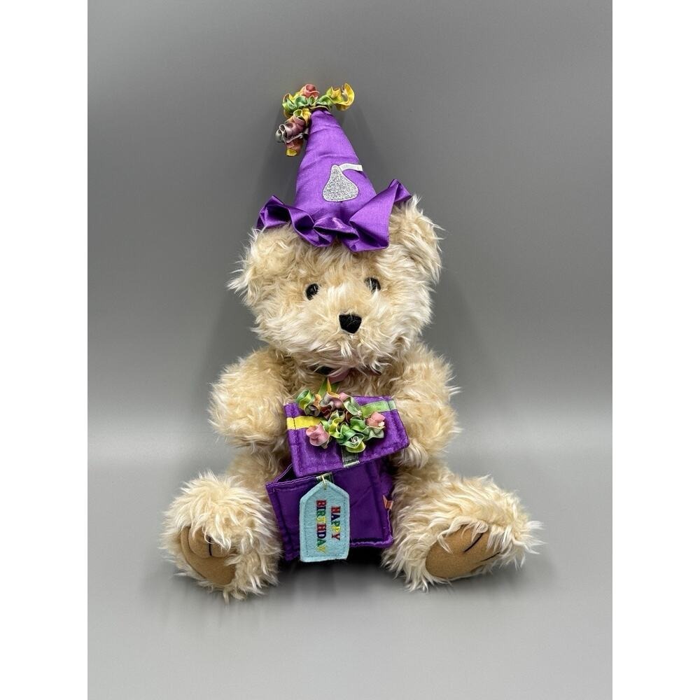 Vintage 2000 Hersheys Kiss Happy Birthday Teddy Bear Plush 15" Stuffed Animal